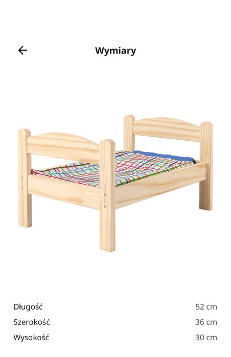 Łóżeczko dla lalki IKEA Duktig