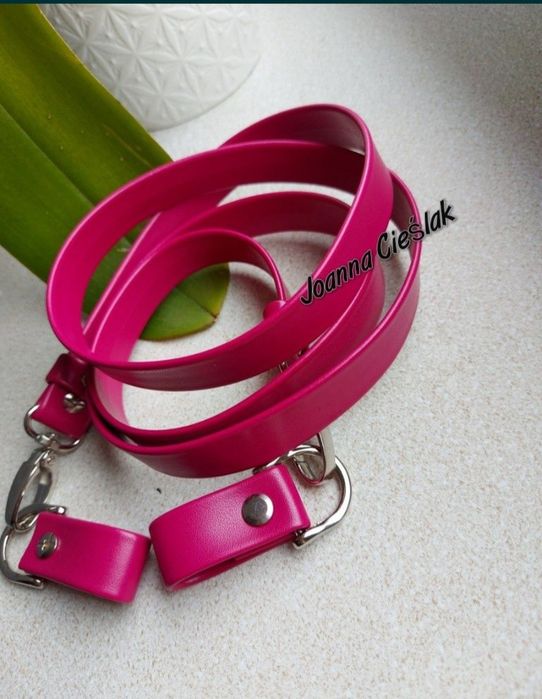 SANGRIA/ RÓŻOWY Nowy eco pasek + zaczepy do obag moon light chase glam