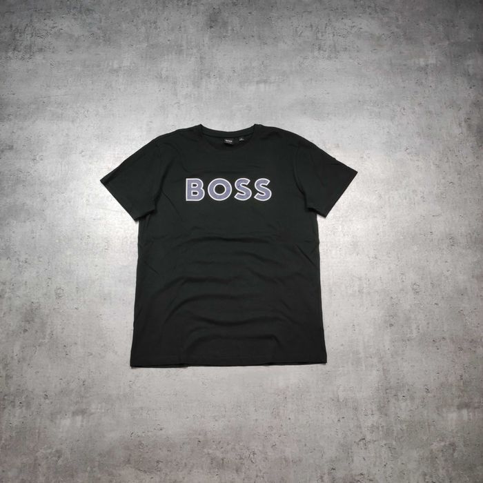 MĘSKA Elegancka PREMIUM Koszulka Ciemna Zieleń Hugo Boss Bawełna Logo