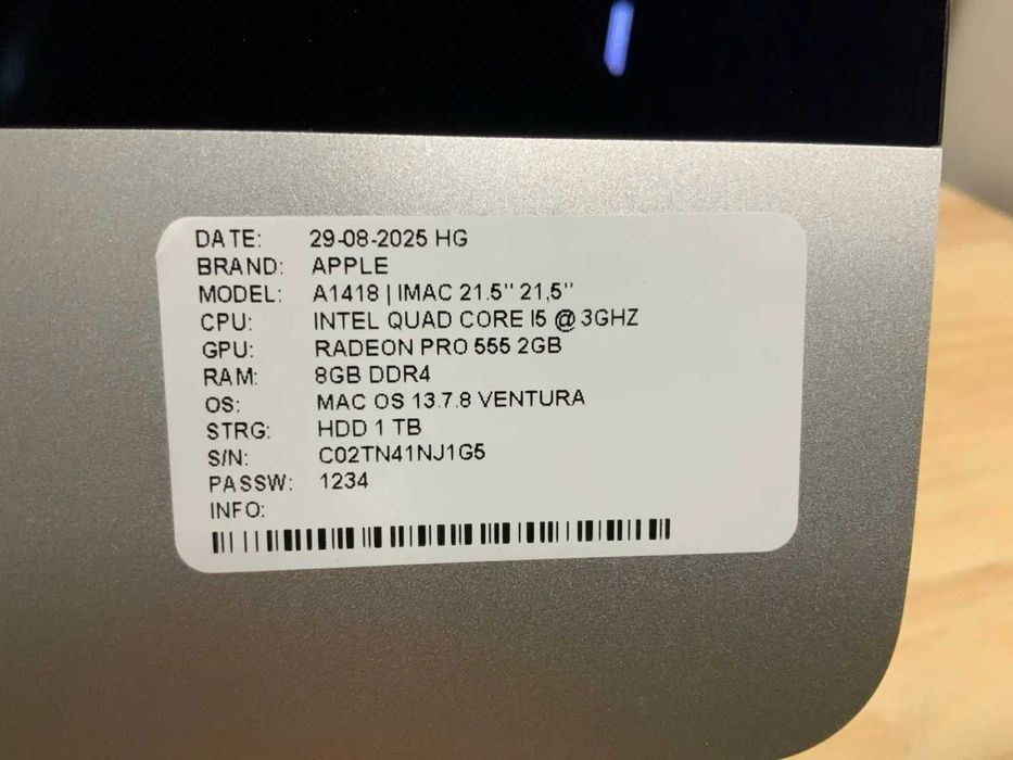 IMAC 24" I5 / I TB / 8 GB RAM