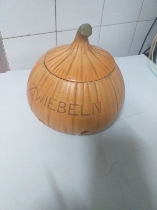 Porta cebolas em ceramica  vidrada