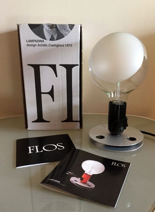 Candeeiro de mesa lampadina, preto de Achille Castiglioni 1972