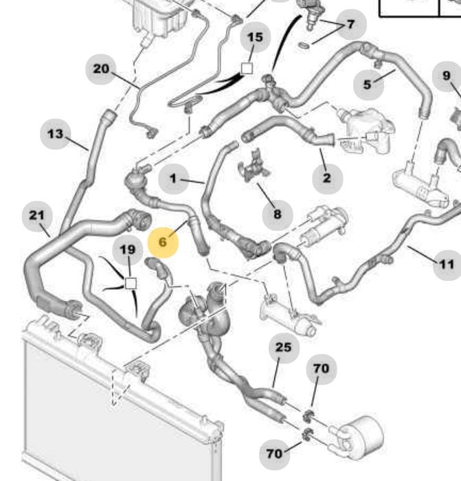 Tubo refrigeração ( 1351.KV) Peugeot 407 coupe