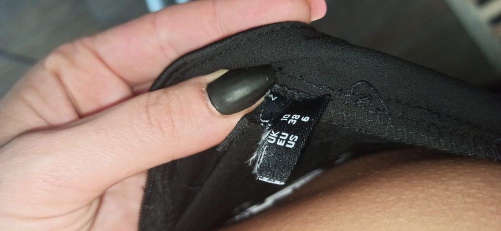 Damska mała czarna Sukienka satynowa s/m