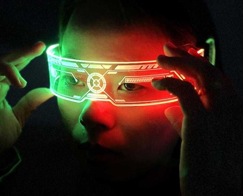 LED-Окуляри світлодіодні 7 кольорів Неонові/LED-очки светодиодные/
