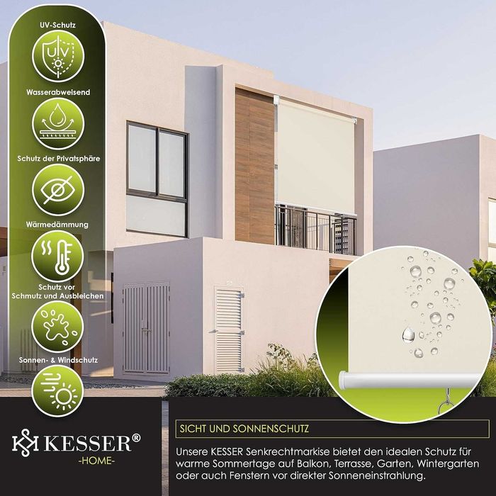 Nowa markiza balkonowa / ochrona KESSER / 140x240 / roleta !4384!