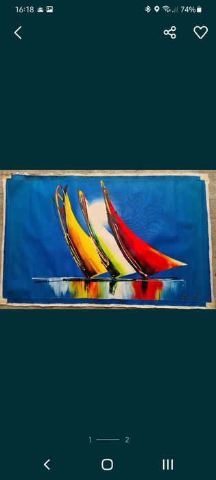 Quadro / Tela Óleo Motivo nautico