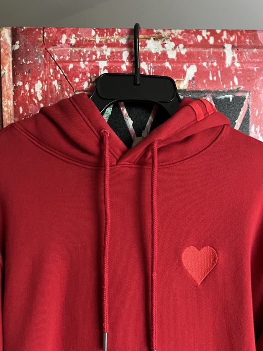 Czerwona bawełniana uniseks bluza z kapturem hoodie Adidas Ivy Park