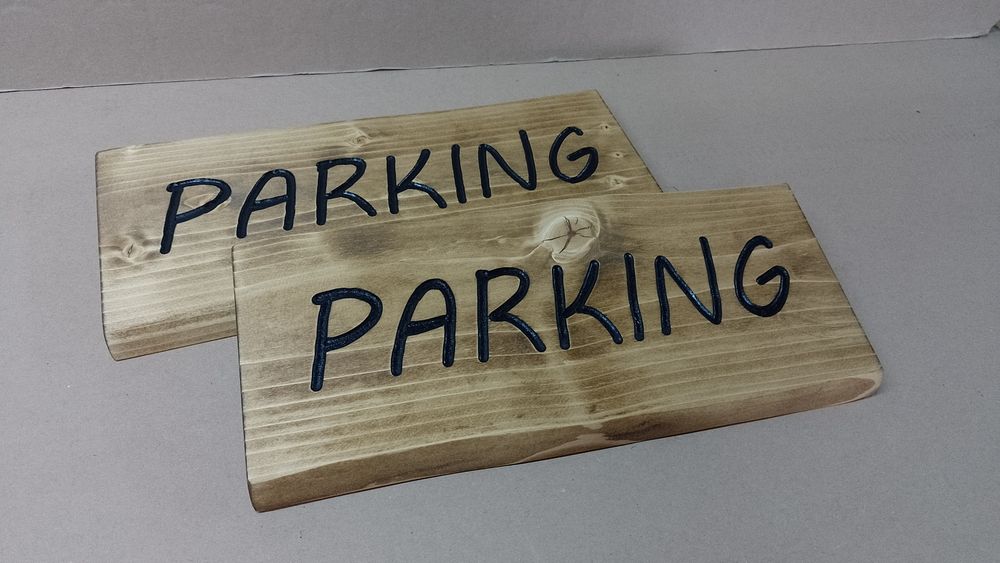 PARKING szyld drewniany tabliczka informacyjna znak deska grawer