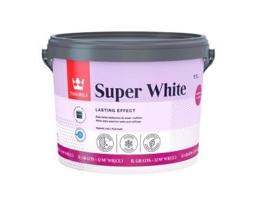 Farba Tikkurila Super White biała 10L + 1L gratis