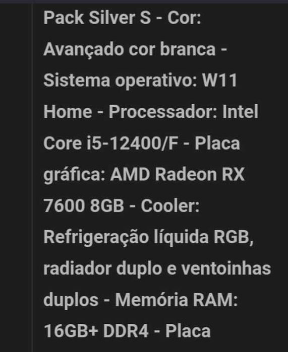 Vendo pc gamer completo, comprei em janeiro de 2026 está como novo sem nenhuma avaria!!! Deixei as fotos dele e suas características.  Ótimo pc.