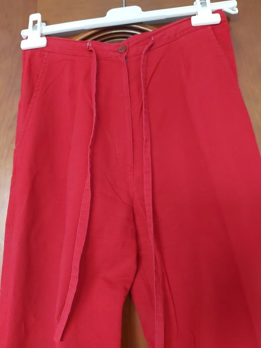 Calças Vermelhas - 55% Linho e 45% Viscose