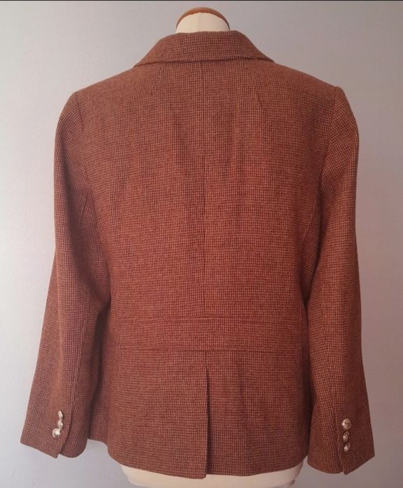 Blazer Talbots 48% lã, castanho mescla. Tamanho XL