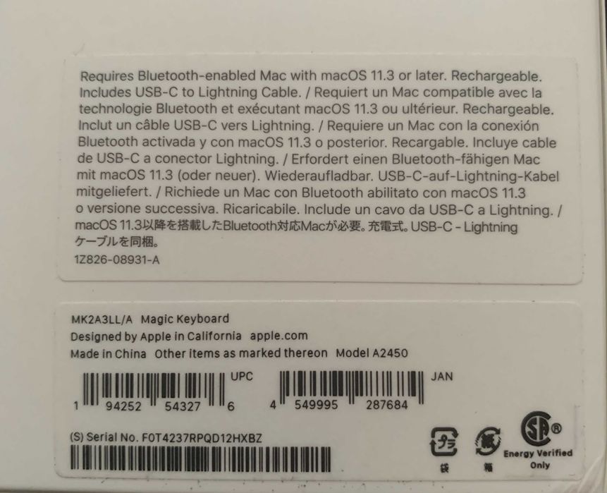 Клавіатура Apple Magic Keyboard 2  MK2A3LL НОВА