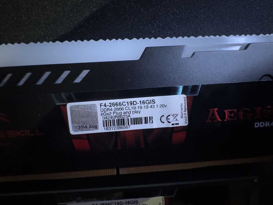 G.Skill Aegis CL19 2666mhz DDR4 8x2