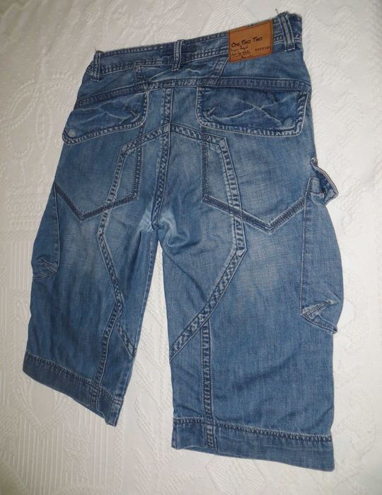 Calções 100 % ganga algodão, One Two One - USA  Classic Jeans - Nº 40