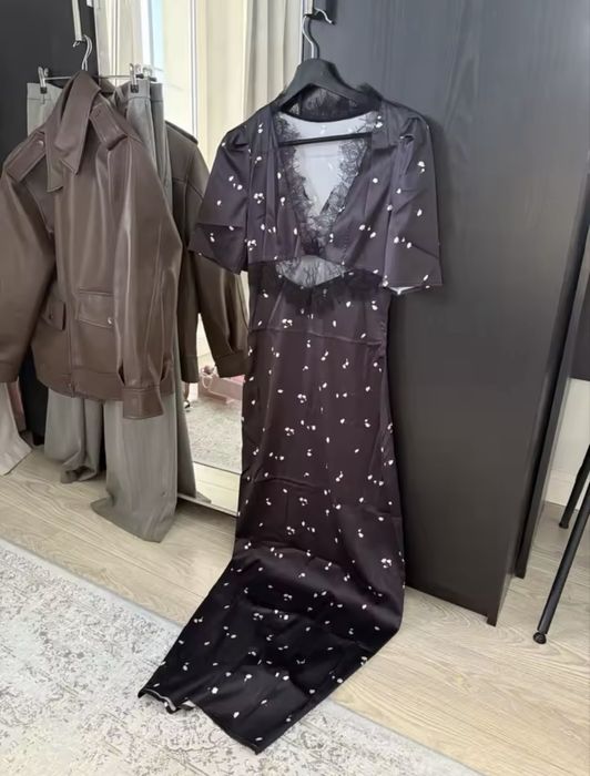 Черное шелковое платье (like)Zimmermann Sandro