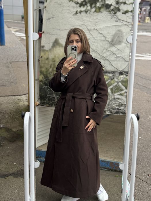 Кашемир макс мара пальто турция коричневое серое пальто длинное