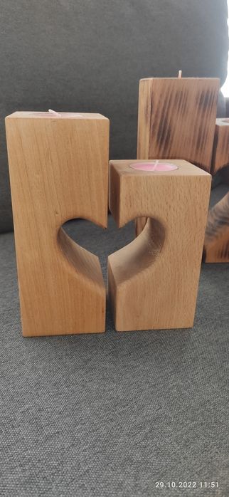 swiecznik  serce 3d podwójny