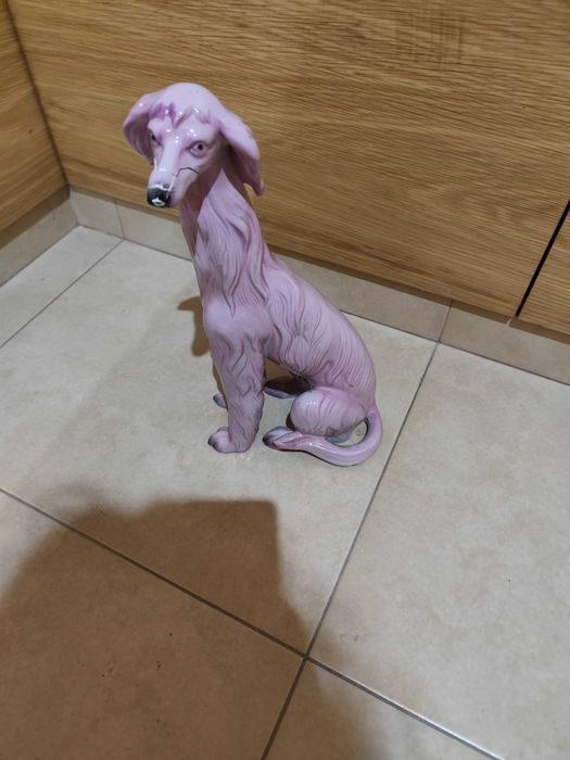 Estatueta de Porcelana – Galgo Afegão – 20 cm – Com Defeito