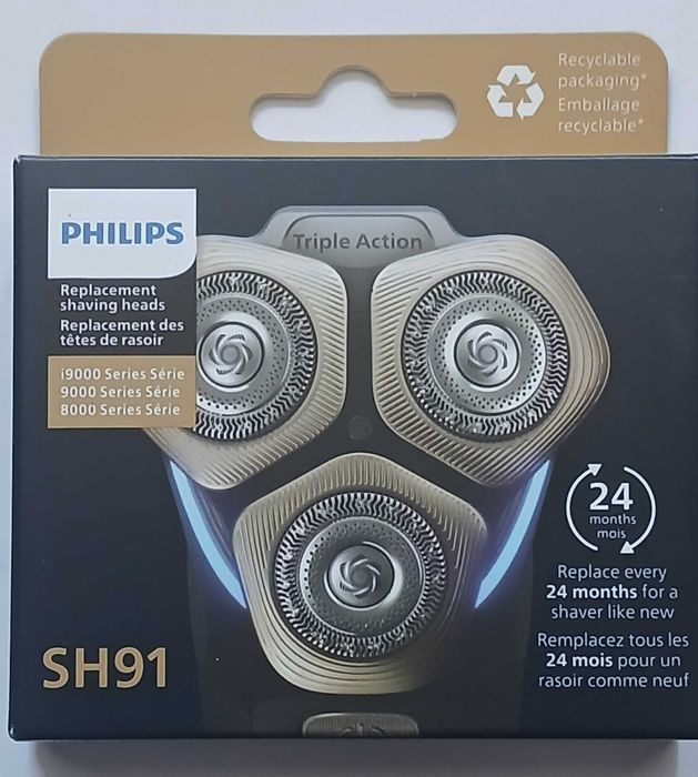 Zestaw 3 wymiennych głowic do golarek Philips SH91/50 Series 9000*nowe