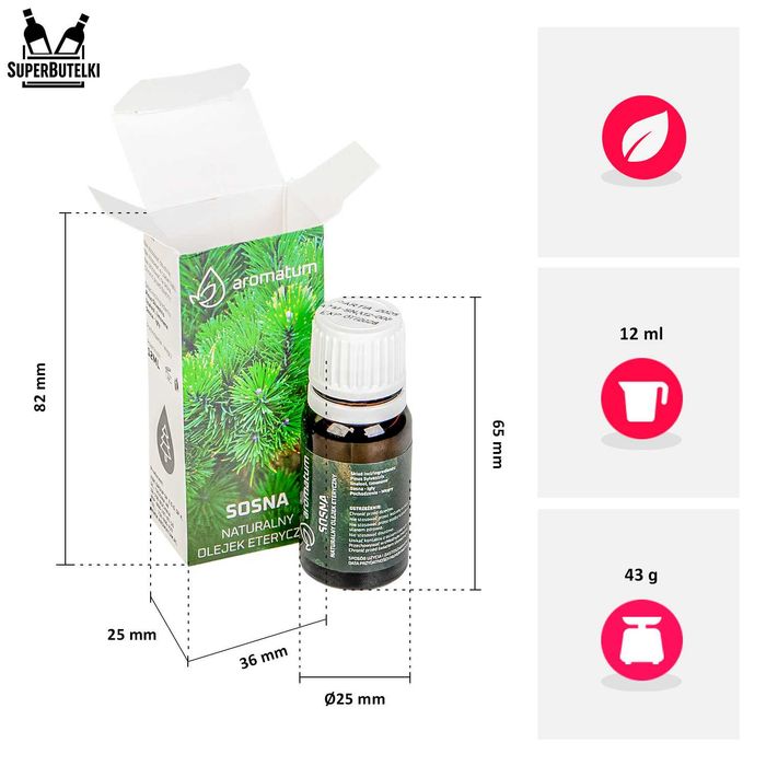 Olejek eteryczny sosnowy do inhalacji aromaterapii 12 ml