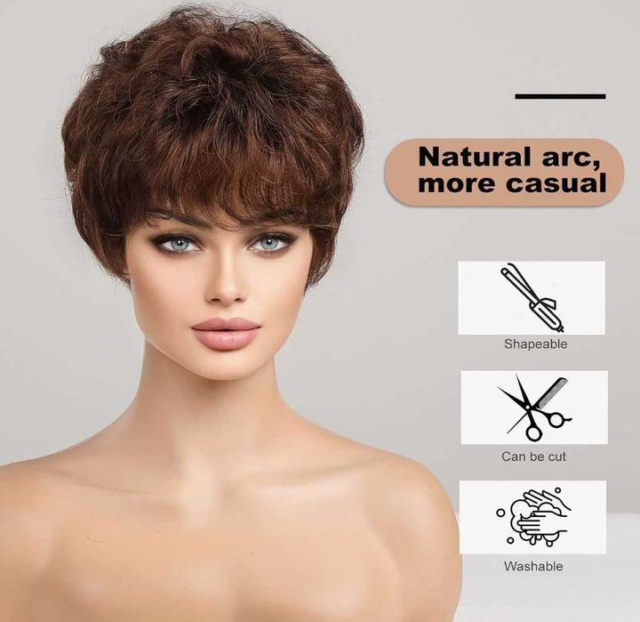 Cabeleira curta, castanha