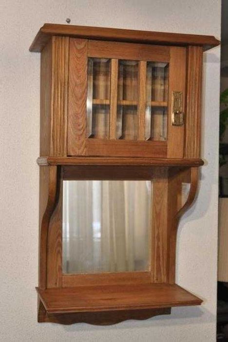 Stara, drewniana, zabytkowa, wisząca, szafeczka, toaletka