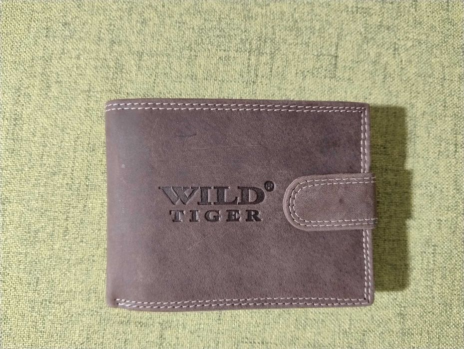 Portfel męski skóra nubuk Wild Tiger - ciemnobrązowy