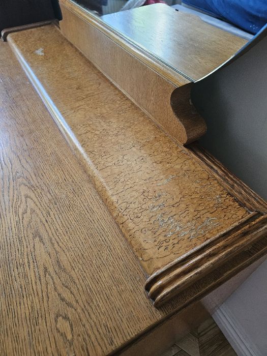 Toaletka Art Deco z lustrem – orzech czeczota, bieliźniarka komoda