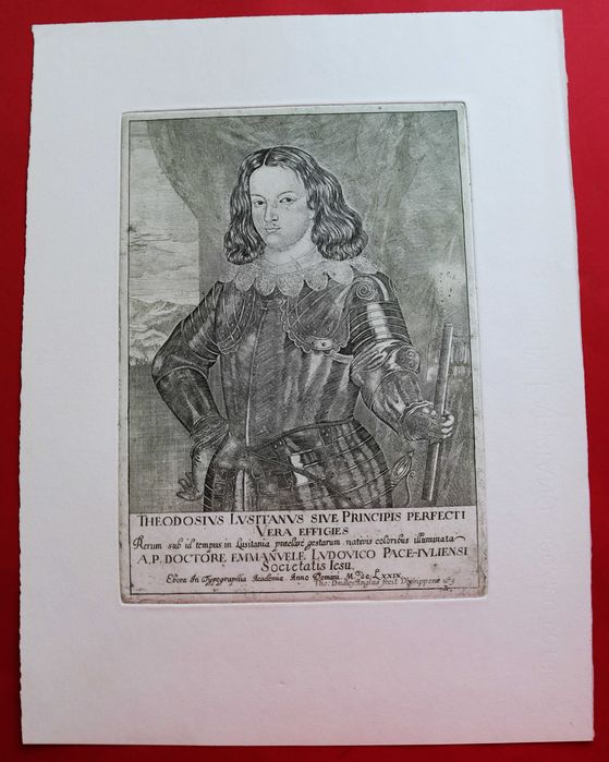 D. Teodósio de Bragança, 1º Príncipe do Brasil, gravura aberta em 1679