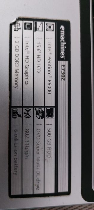 Ноутбук acer emachines E730Z