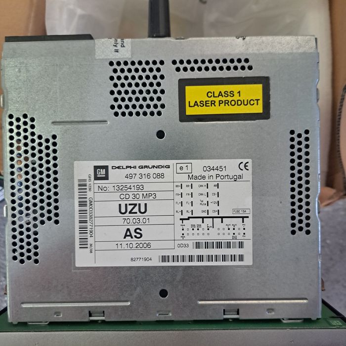 rádio original “CD 30 MP3”  Opel Corsa D 2008