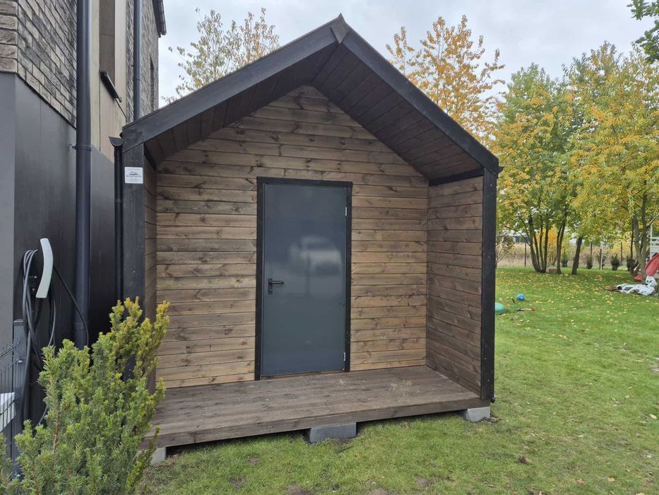 • • • • Domek narzędziowy • • • •  D25 5x3,5 m z tarasem  DREWNOTRIK