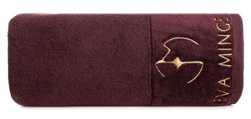 Ręcznik bawełniany 70x140 Gaja bordowy z logo Eva Minge