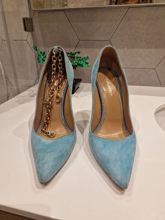 Туфлі Dsquared2, блакитні, замщеві, оригінал. Розмір 37