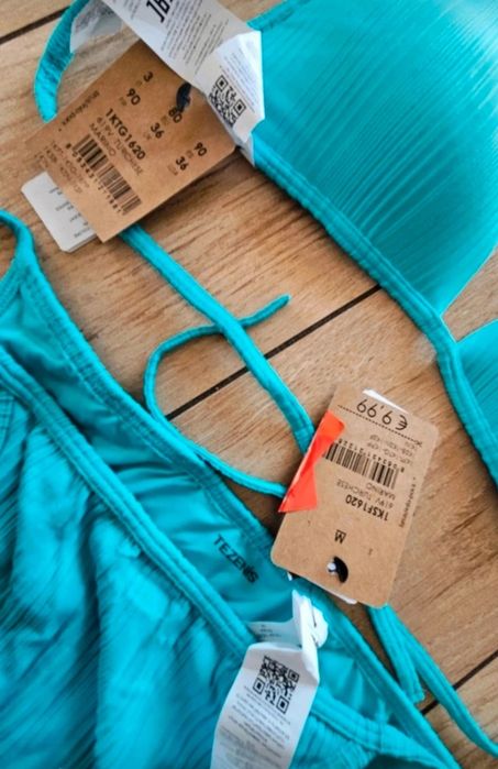 Turkusowy niebieski strój kąpielowy dwuczęściowy tezenis M 80B/ 75C
