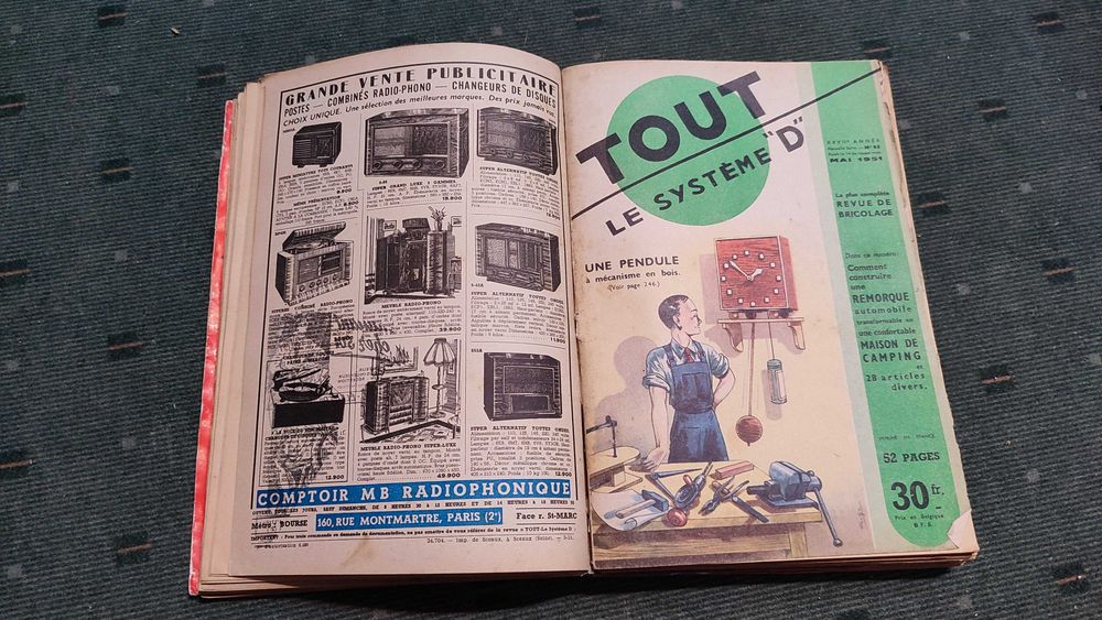 12 Revistas antigas de Bricolage TOUT LE SYSTEME "D" - 1951