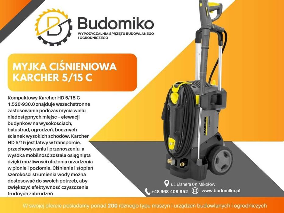 Wynajem myjka cisnieniowa  spalinowa Karcher/ gorąca woda /talerz