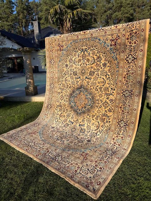 Dywan Perski Tkany kaszmirowy + jedwab Iran Nain 350x250 gal.18 tyś