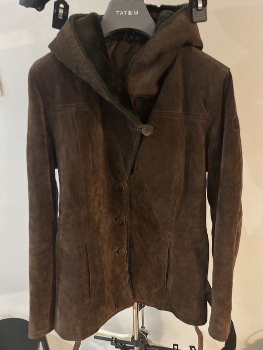 Zamszowa krótka  brązowa kurtka damska S