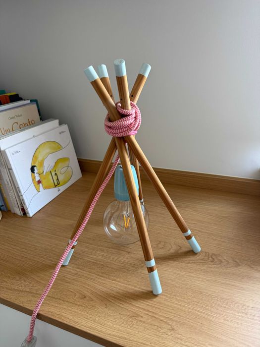 Pink Checkered Stripe Table Teepee Lamp424589236120463364
