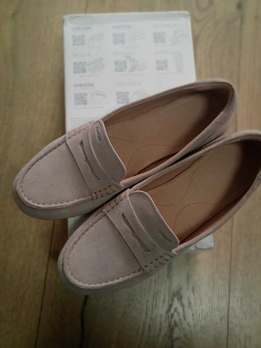Брендові мокасіни  сліпони натуральний замш Геокс Респіра