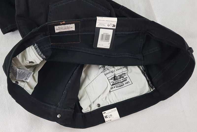 Czarne jeansy Levi's 511 Slim męskie Big&Tall nowe Levisy duże W46/L34