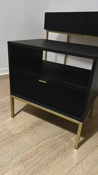 Szafki 2 szt. Czarno-złote Selsey