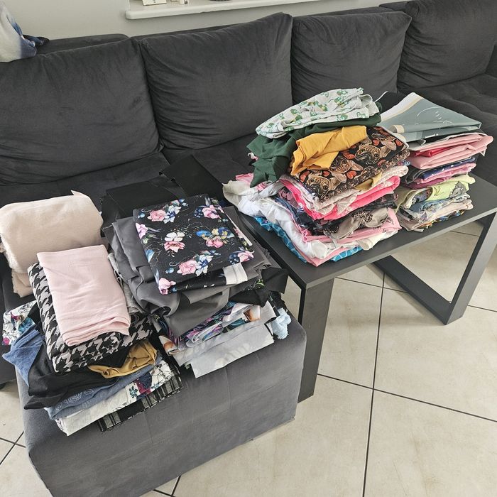 Zestaw materiałów do szycia bawełna minky kodura dzianiny  jersey ekoskora szycie