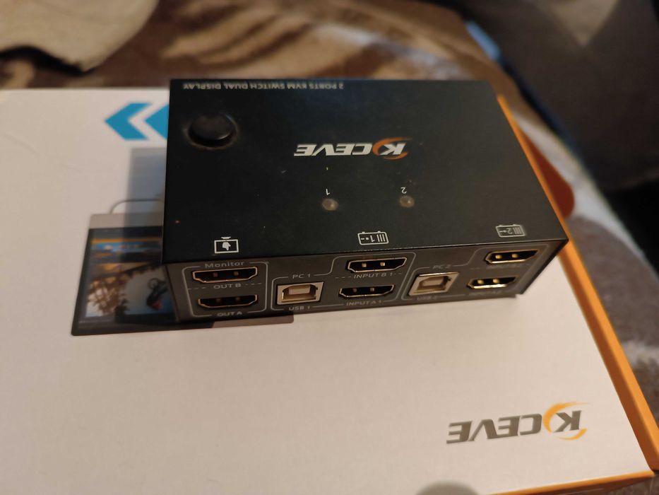 switch KVM 2 komputery 2 monitory hdmi 4k30Hz
