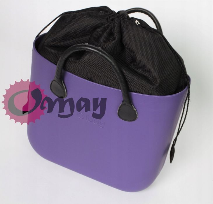 Czarny organizer do OBAG STANDARD worek struktura 2 kieszenie OMAY