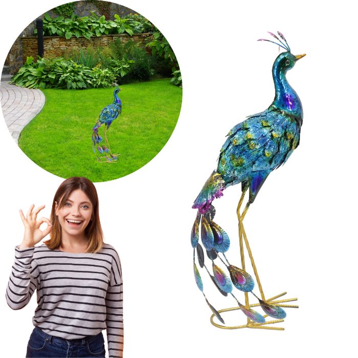 Figurka Ogrodowa Paw 2 Stojący Dekoracja Do Ogrodu Figura Jak Żywy