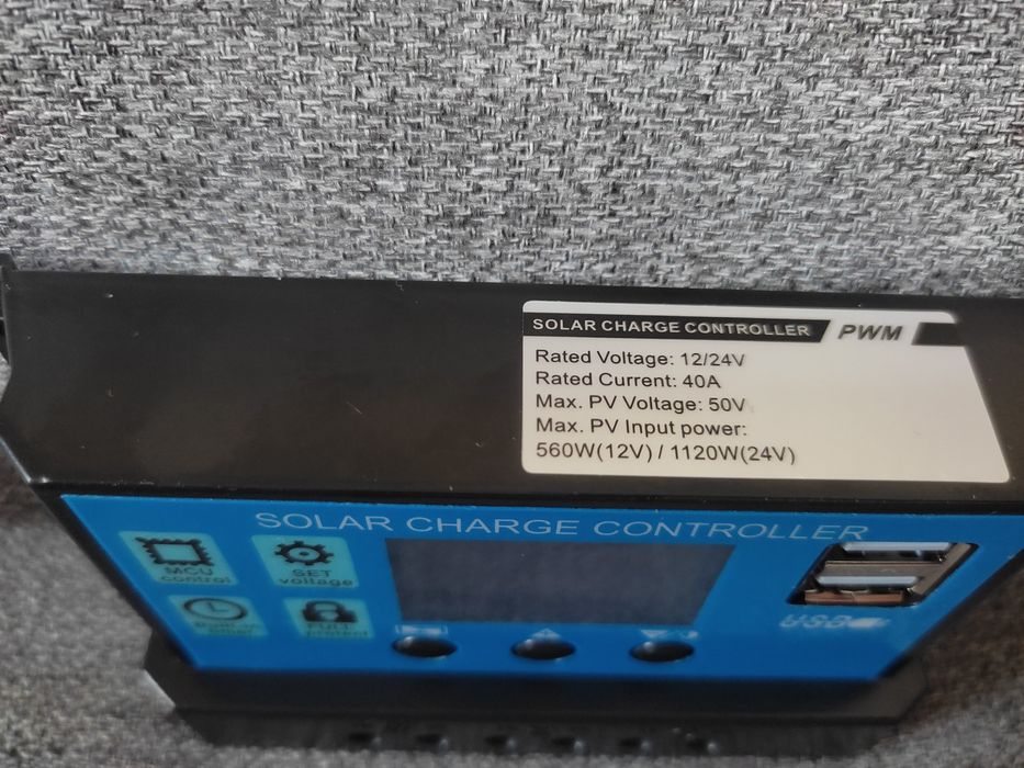Солнечная панель 20 Вт. С контролером на 40Ам.